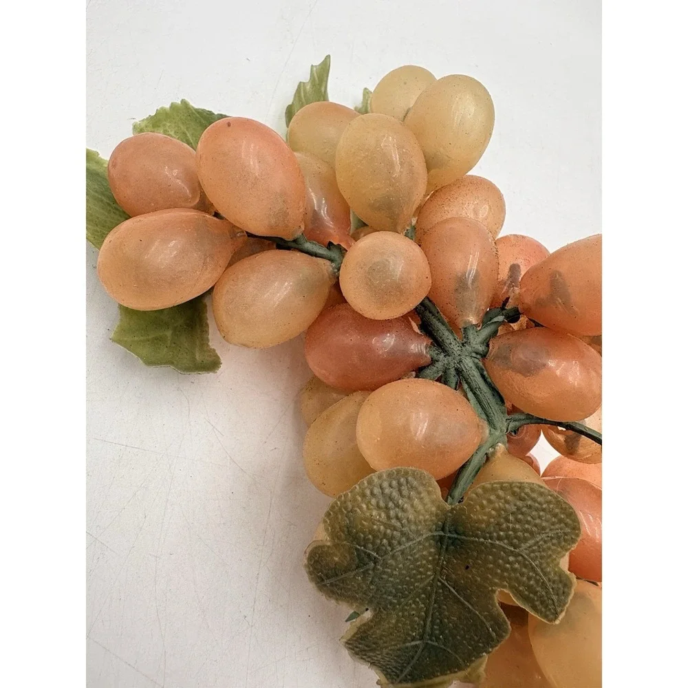 Vintage Rubber Grapes Clusters Lot 3 Red Green Amber Faux Fruit Kitchen Decor